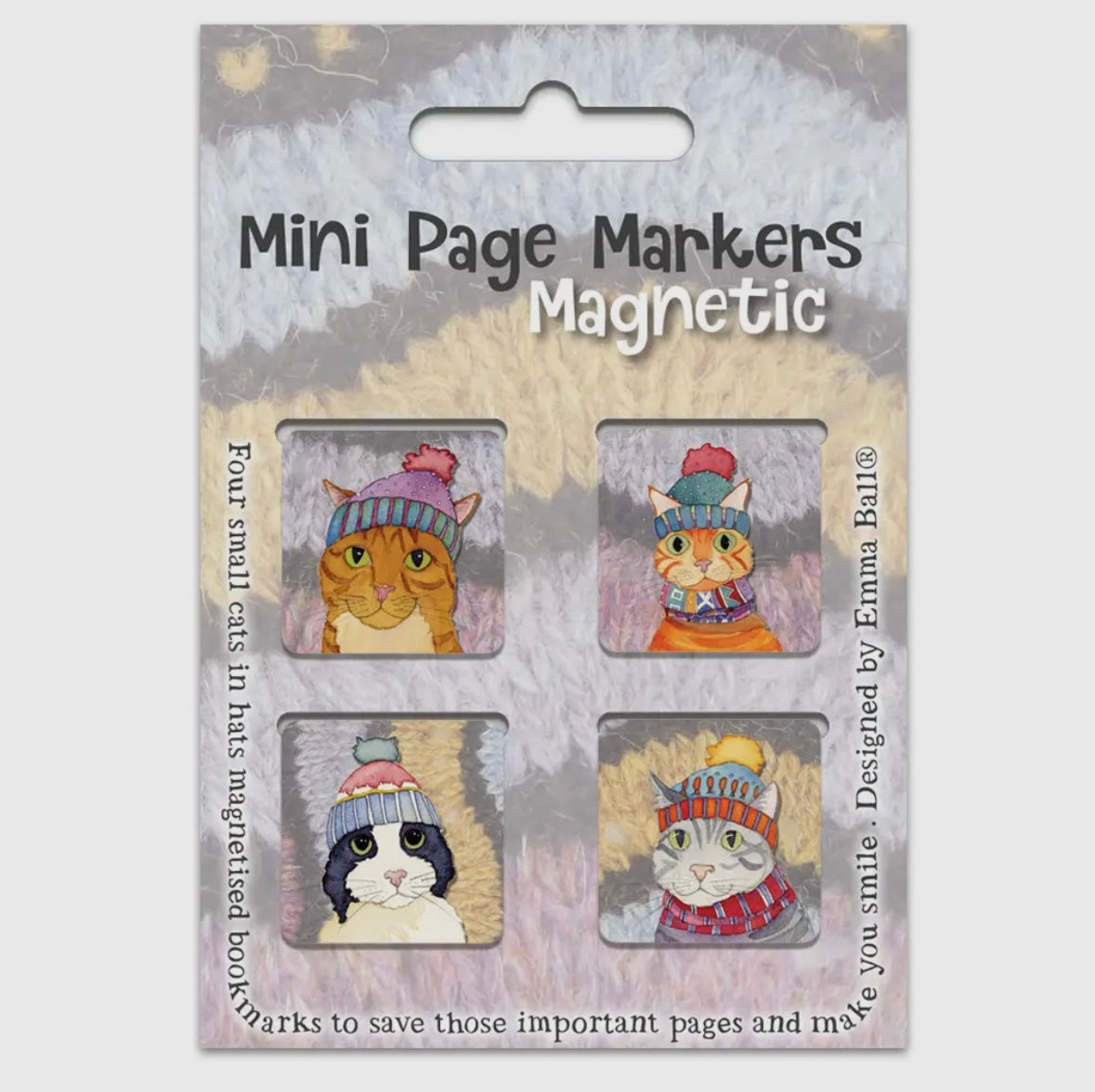 CATS IN HATS MINI PAGE MARKERS MAGNETIC-EMMA BALL