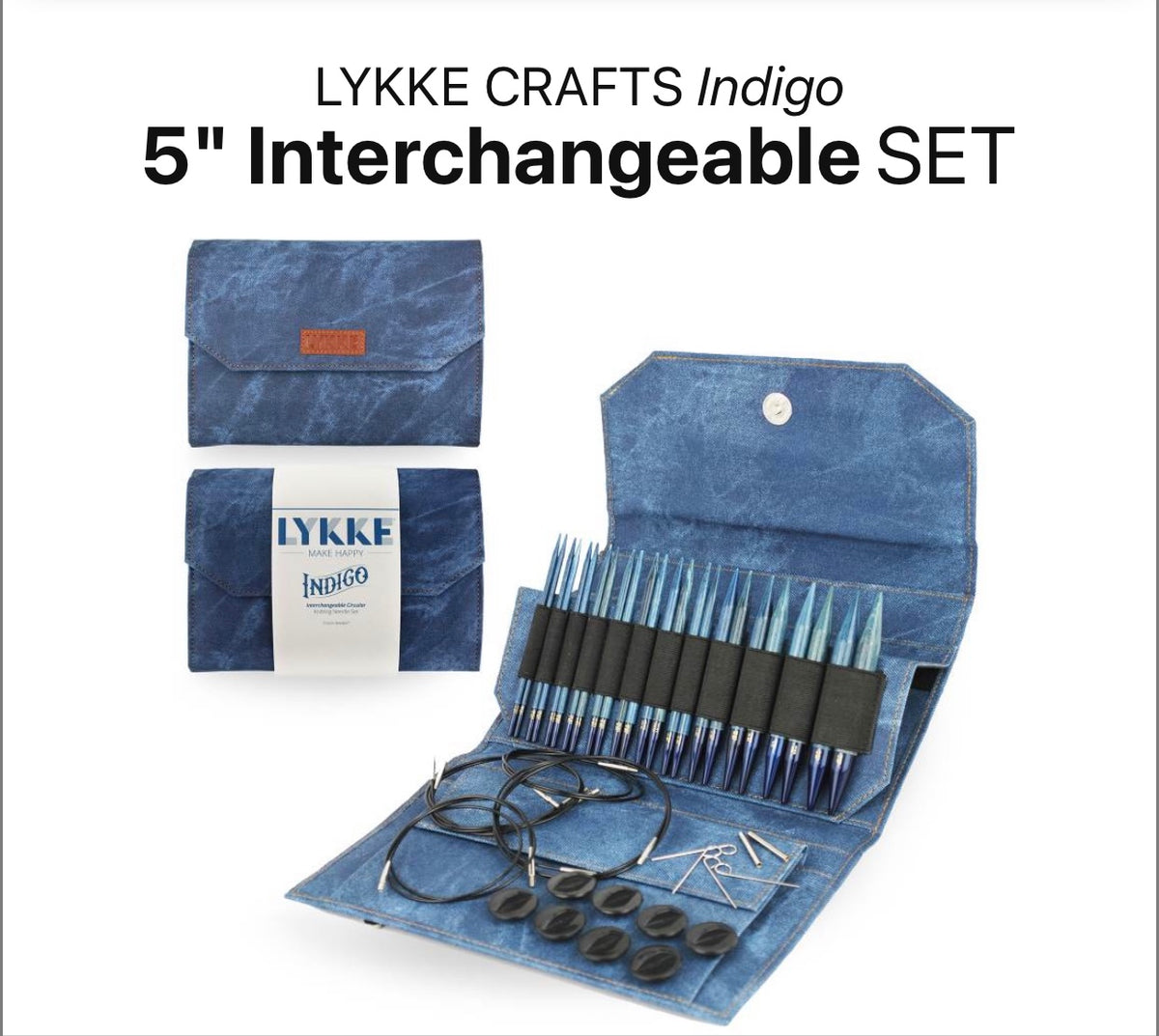 LYKKE Interchangeable Long Circular Knitting Needle Set of 9 Pairs