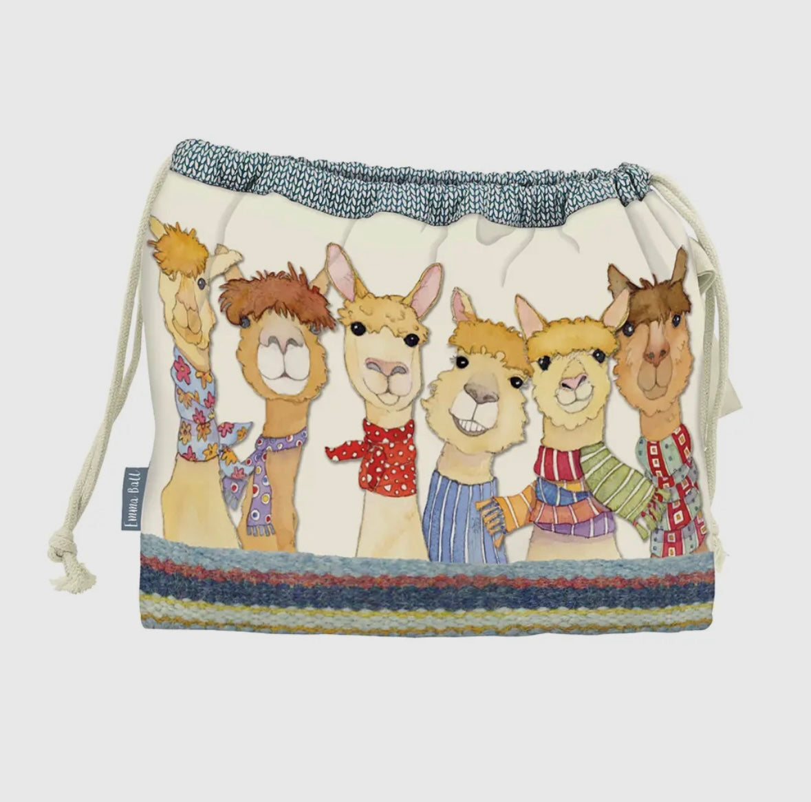 HAPPY ALPACAS DRAWSTRING BAG-EMMA BALL