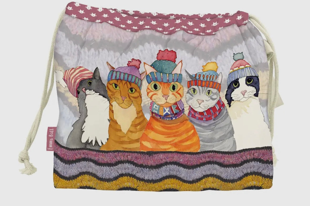CATS IN HATS DRAWSTRING BAG-EMMA BALL
