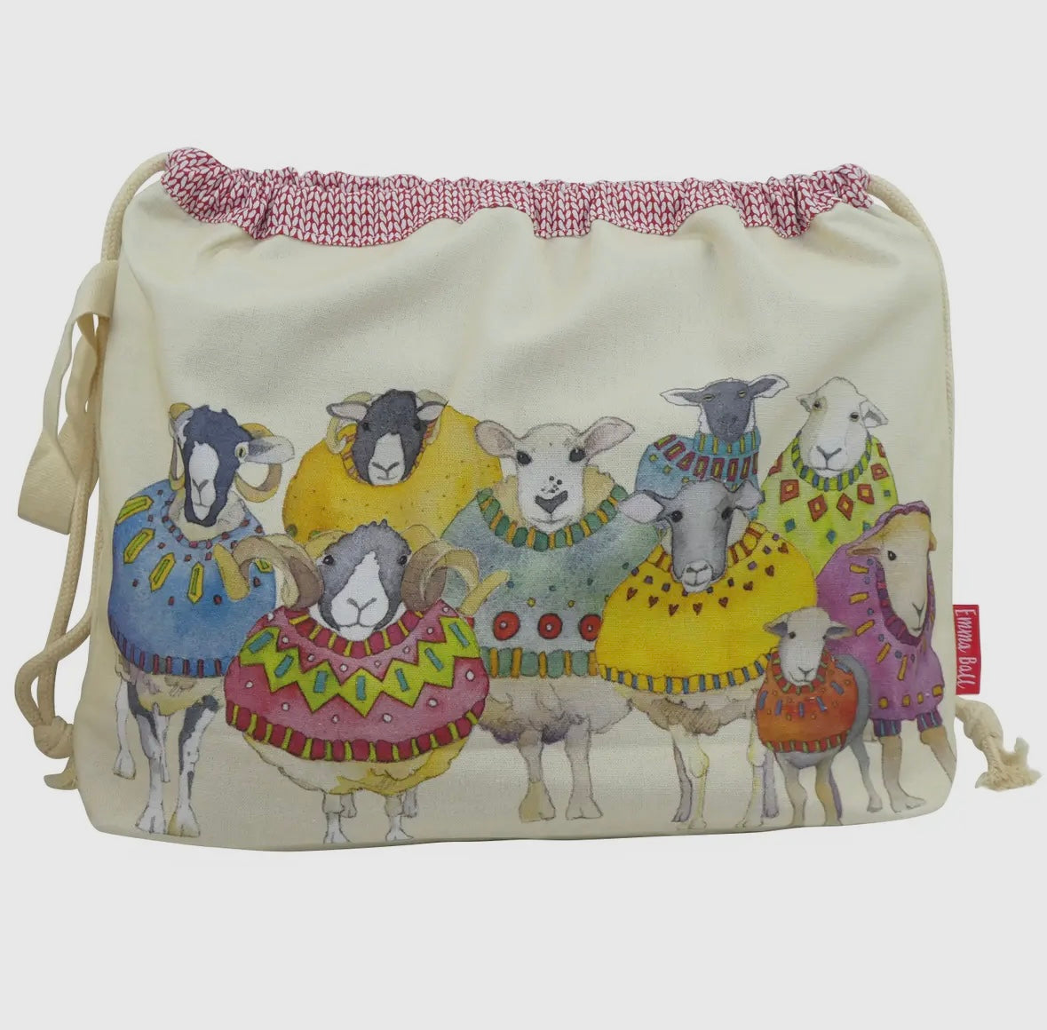 SHEEP IN SWEATERS DRAWSTRING BAG-EMMA BALL