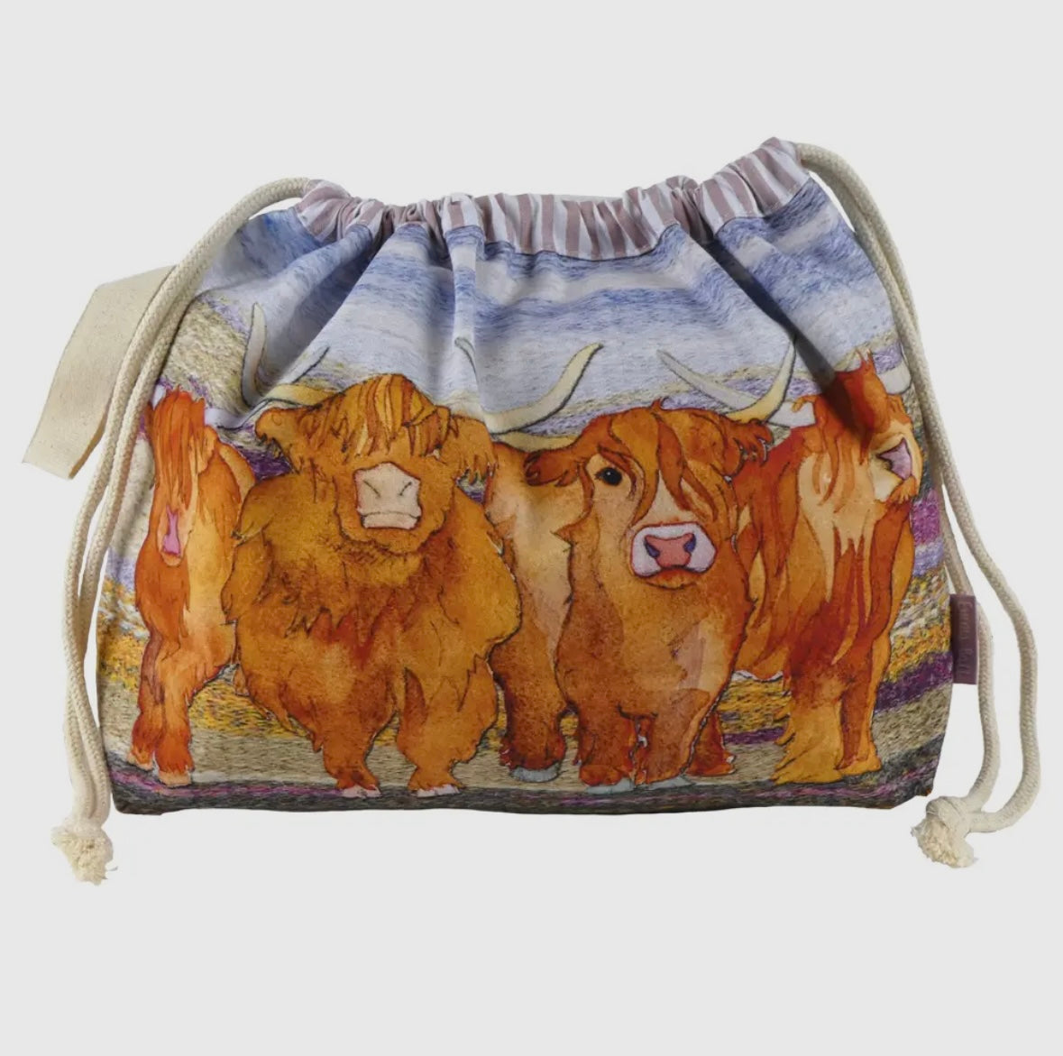 HIGHLAND COW DRAWSTRING BAG-EMMA BALL