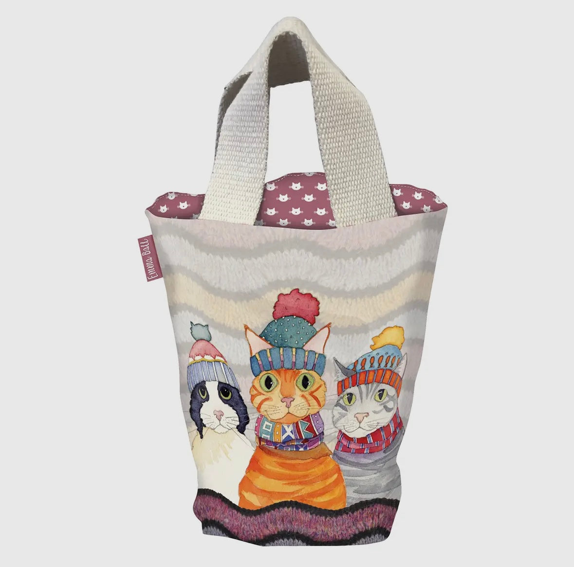 CATS IN HATS SMALL BUCKET BAG-EMMA BALL