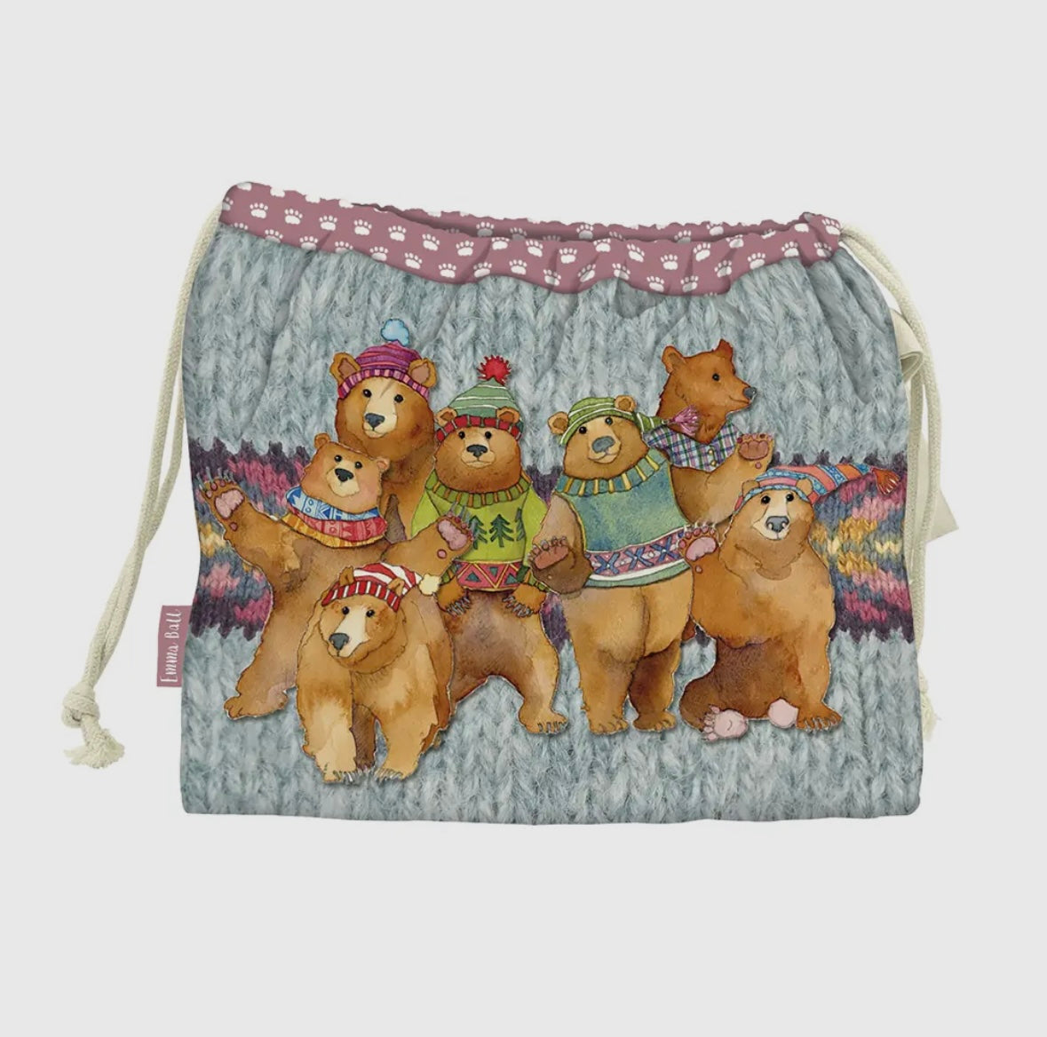 WOOLLY BEARS DRAWSTRING BAG-EMMA BALL